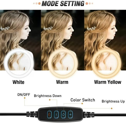 26cm Led Ring Light With Mobile Holder, 7ft Tripod Stand
