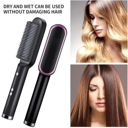 Comb 2-in-1 Hair Straightener Curling Professional Styling Brush