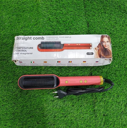 Comb 2-in-1 Hair Straightener Curling Professional Styling Brush