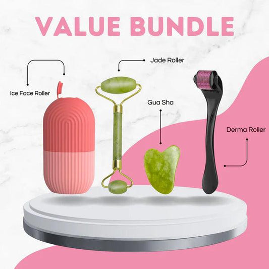 Combo Pack Marble Jade Roller With Stone Marble