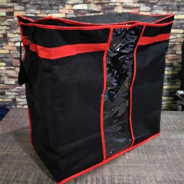 Pack Of 3 Black Storage Blanket Bag Organizer