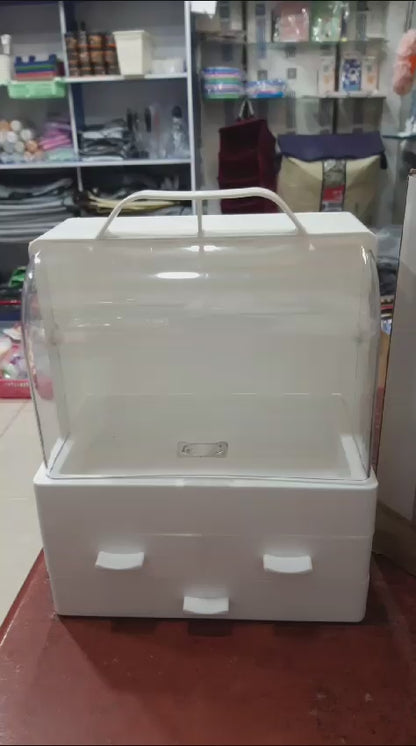 Makeup Organizer Modern Cosmetic White Storage Box