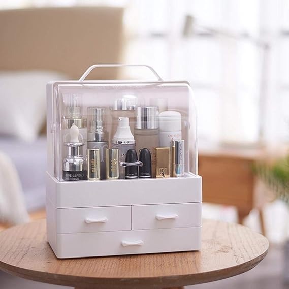 Makeup Organizer Modern Cosmetic White Storage Box