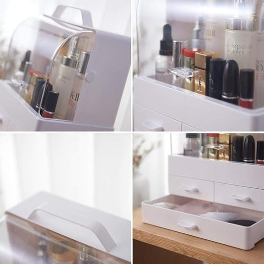 Makeup Organizer Modern Cosmetic White Storage Box