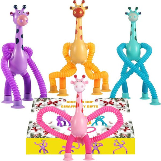 Telescopic Suction Cup Giraffe Toy Pop Tubes